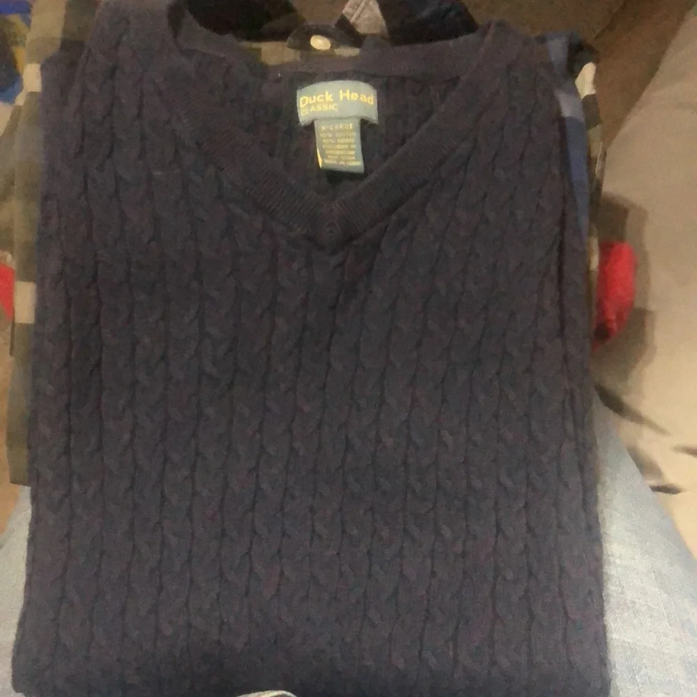 Duck Head classic XL‎ Blue V-neck sleeveless sweater